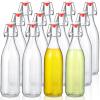 Aoriher 12 Pcs 25 oz Swing Top Glass Bottles 750 ml Glass Bottles with Red Caps for Home Brewing Kombucha Homemade Juices Beer Water Oil Vinegar Soda Syrup Kefir Beverages view 1