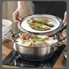 304 Stainless Steel Steamer 1 Layer Thick Double Bottom Soup Pot Household Single Layer Steamer Induction Cooker Hot Pot Cooking Dual-Purpose Pot (Size : 26cm) view 2