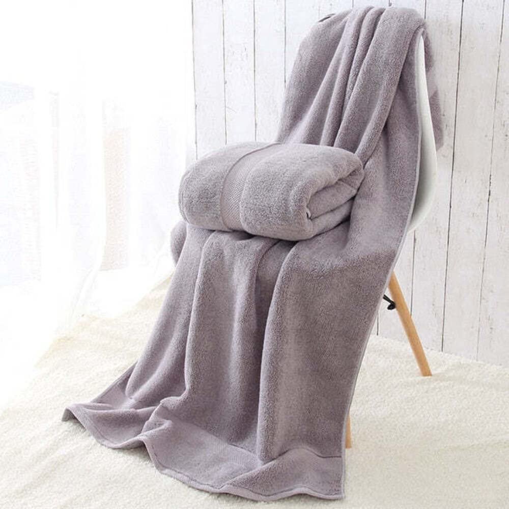 900g Towel 80 * 160cm Thick Luxury Egyptian Cotton Bath Towel Eco-friendly Beach Terry beach towel for Adults Serviette de Bain Gray