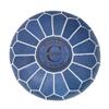 Marrakesh Gallery Personalized Genuine Leather Unstuffed Pouf, Housewarming Gift - 6 Designs - Great Personalized Gifts, Wedding Gifts, Event Gifts, Or New Home Gifts (Blue) view 1