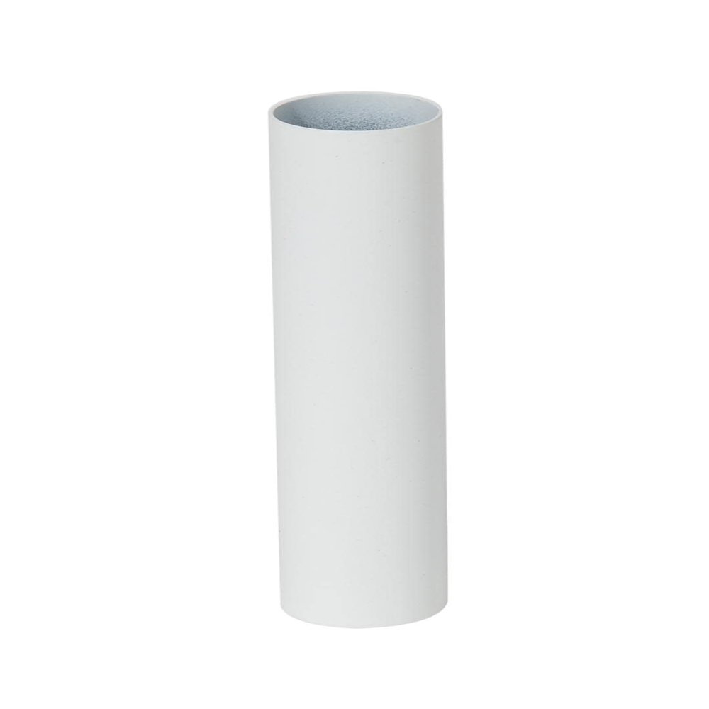 B&P Lamp 6 Inch Height E12 Candelabra Base Modern Steel Candle Cover Sleeve, Satin White Finish