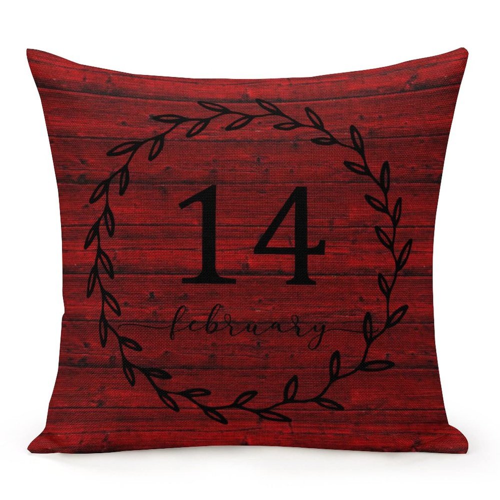 2022-02-14 00 00 00 Decorative Throw Pillow Case Valentine's Day Quote Square Cushion Cover Pillowcase for Wedding Anniversary Bridal Shower Engagement Valentine's Day His And Hers Gifts 20"x20"