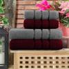 Bath Towel Set 100 Cotton 4pcs For Adults Quick Dry Easy Cleaning Bathroom Face Compressed Beach Hotel Foot made in English Denim Blue - Powder TURKEY view 3