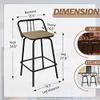 Bar Stools, Swivel Counter Stools Set of 2 - Vintage Industrial Farmhouse Swivel Bar Stool-Swivel Kitchen Dining Room Counter Bar High Chair, Brown view 2