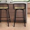 Bar Stools, Swivel Counter Stools Set of 2 - Vintage Industrial Farmhouse Swivel Bar Stool-Swivel Kitchen Dining Room Counter Bar High Chair, Brown view 3