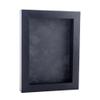 11x17 Textured Black Shadowbox Frame - Shadow Box Frame Interior Size 11x17 by 1" Deep - Dark Grey Acid-Free Suede Backing - Includes Shatter Resistant Acrylic, Backing, Hardware - Usable Depth: 3/4" view 1