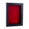 11x17 Textured Black Shadowbox Frame - Shadow Box Frame Interior Size 11x17 by 1" Deep - Red Acid-Free Suede Backing - Includes Shatter Resistant Acrylic, Backing, Hardware - Usable Depth: 3/4" view 1