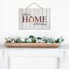 Farmhouse Welcome Sign Red And White Buffalo Plaid Christmas Wreath Welcome Home for The Holidays Wood Sign With Quote 8x12 Inch Rustic Wooden Signs for Front Door Porch Gate Home Decor Wall Art view 3