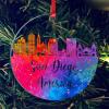 Acrylic Ornament America San Diego City Skyline Hanging Ornaments Christmas Tree Decorations, Ship from USA, 3" view 1
