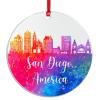 Acrylic Ornament America San Diego City Skyline Hanging Ornaments Christmas Tree Decorations, Ship from USA, 3" view 2