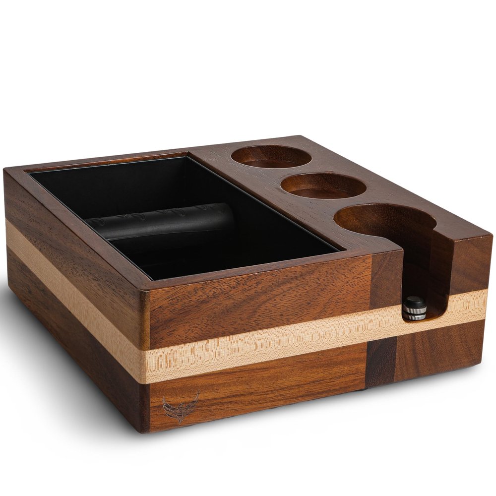 KNODOS 58mm Espresso Knock Box and Tamping Station Espresso Accessories Organizer Box