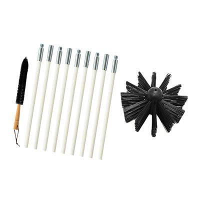 1set Duct Brush Cleaner Kit Efficient Dryer Vent Brush Flexible Rods for Chimney Cleaning Home Use Prevent Flue Fires High-Temperature Resistant