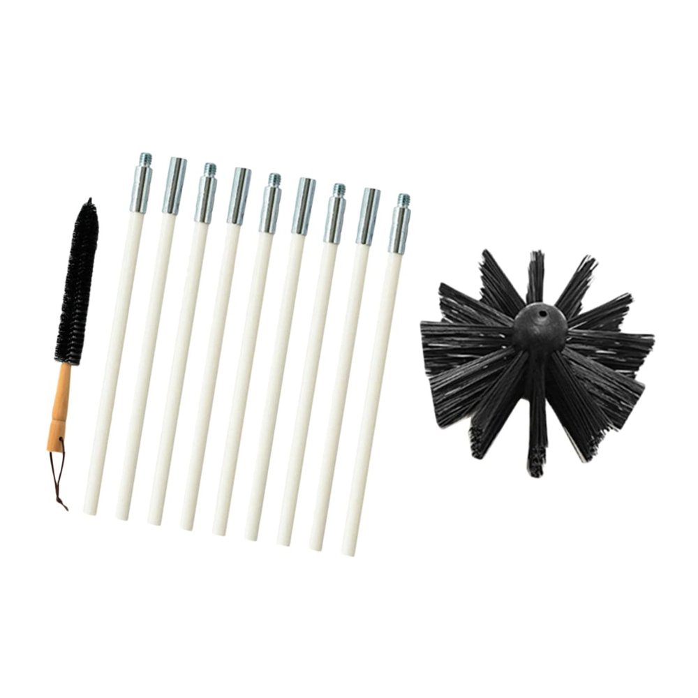 1set Duct Brush Cleaner Kit Efficient Dryer Vent Brush Flexible Rods for Chimney Cleaning Home Use Prevent Flue Fires High-Temperature Resistant