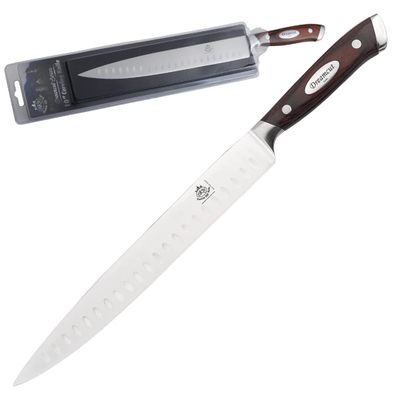 Bavarian Knife Works Premium Quality 10 Inches Carving Knife, Razor Sharp, Made of German Steel, Ergonomic Pakkawood Handle, Light Weight Easy to Sharpen