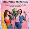 12 Pieces Inflatable Instruments Party Props Rock Star Toy Set Blow Up Guitars Inflatable Saxophone Bass Lute Microphones Mobile Phone Recorder Piano for 80s 90s Themed Party Photo Booth Decorations view 4