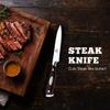 Bavarian Knife Works Set of 6 Steak Knife Plus Knife Block, German Steel Blades, Razor Sharp and Easy to Sharpen, Lightweight with Pakkawood Handles, Essential for Any Steak Lover! view 4