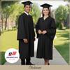 CLERKMANS Black Graduation Cap with Black Tassel Includes 2026 Date Drop - 6 Hang Loop - One Size Fits All view 3
