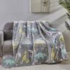 Printed Throw Blanket, Glow in The Dark, Soft Plush, Home Dcor Fuzzy Warm & Cozy, for Bedding, Couch & Gift, 50 x 60 - Grey Dino Friends view 3