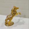 Metal Oxidized Jumping Horse Statue, Standard, Golden, 1 Piece by Indian Collectible view 4