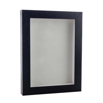 11x17 Textured Black Shadowbox Frame - Shadow Box Frame Interior Size 11x17 by 1" Deep - White Acid-Free Suede Backing - Includes Shatter Resistant Acrylic, Backing, Hardware - Usable Depth: 3/4"