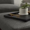 Kate and Laurel Halsey Rectangle Decorative Wooden Tray with Polished Metal Handles; 17 x 13; Black and Gold; Modern Glam Wood Rectangular Serving Tray for Display or Decoration view 4