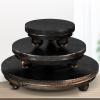 Amyhill 3 Pcs 8/6/4 Inch Wooden Risers for Display Wood Pedestal Stand Mini Tray Stand Round Wooden Pedestal Holder Rustic Riser for Decor Tiered Tray Decor Home Kitchen(Black) view 1