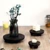 Amyhill 3 Pcs 8/6/4 Inch Wooden Risers for Display Wood Pedestal Stand Mini Tray Stand Round Wooden Pedestal Holder Rustic Riser for Decor Tiered Tray Decor Home Kitchen(Black) view 3