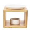 NOBRIM Candle Heater Creative Household Essential Oil Burner Bamboo Wood Oil Burners for Wax Melts Ceramic Candle Wax Melter Decorative Ornaments Bedside Indoor view 1