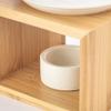 NOBRIM Candle Heater Creative Household Essential Oil Burner Bamboo Wood Oil Burners for Wax Melts Ceramic Candle Wax Melter Decorative Ornaments Bedside Indoor view 4
