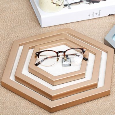 Eyeglass Storage Rack Counter Multifunctional Display Tray, Glasses Display Tray, Sunglasses Display Stand, Window Jewelry Display Tray Eyeglass Organizer Display Rack (Color : Brass)
