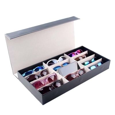 Eyeglass Storage Rack 12 Compartment Glasses Necklace Jewelry Stand Glasses Display Storage Storage Box Holder Glasses Display Stand/Shelf Eyeglass Organizer Display Rack (Color : Beige)