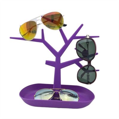 BNNP Eyeglass Storage Rack Creative Sunglasses Rack Tree-Shaped Hanging Sunglasses Glasses Display Rack Storage Window Decoration Display Props Eyeglass Organizer Display Rack (Color : Purple)