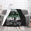 Trash Day Best Day Waste Management Garbage Truck Blanket Gifts Funny Throw Blanket Flannel Blanket Ultra-Soft Blanket Fuzzy Blanket Plush Blanket Soft Cozy Lightweight Blanket for Sofa Bed 50"x40" view 2