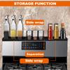 AWOKE Stove Top Shelf 30 Inch - Silicone Material Magnetic Shelf for Stove - 3 Functional Partitions Kitchen Spice Rack Organizer-Black,Kitchen Gadgets Storage Organization view 2
