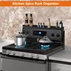 AWOKE Stove Top Shelf 30 Inch - Silicone Material Magnetic Shelf for Stove - 3 Functional Partitions Kitchen Spice Rack Organizer-Black,Kitchen Gadgets Storage Organization view 3