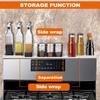 AWOKE Stove Top Shelf 30 Inch - Silicone Material Magnetic Shelf for The Stove - 3 Functional Partitions Kitchen Spice Rack Organizer - White view 2