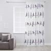 Purple Birds Flowers Semi Sheer Curtains Drapes for Living Room, Bedroom, French Doors Window 108 Inches Long, Modern Boho Polka Dot Plaid Rod Pocket Chiffon Curtain Drapery Voile Draperies Panel view 1