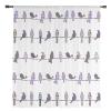 Purple Birds Flowers Semi Sheer Curtains Drapes for Living Room, Bedroom, French Doors Window 108 Inches Long, Modern Boho Polka Dot Plaid Rod Pocket Chiffon Curtain Drapery Voile Draperies Panel view 2