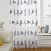 Purple Birds Flowers Semi Sheer Curtains Drapes for Living Room, Bedroom, French Doors Window 108 Inches Long, Modern Boho Polka Dot Plaid Rod Pocket Chiffon Curtain Drapery Voile Draperies Panel view 3