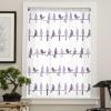 Purple Birds Flowers Semi Sheer Curtains Drapes for Living Room, Bedroom, French Doors Window 108 Inches Long, Modern Boho Polka Dot Plaid Rod Pocket Chiffon Curtain Drapery Voile Draperies Panel view 4