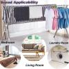 Foldable Clothes Rack, Adjustable Clothes Drying Rack, Stainless Steel Saves Space Drying Racks Extreme Stability Portable for Towels, Linens, Indoor/Outdoor ( 150cm/59in) view 2