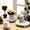 Amyhill 3 Pcs 8/6/4 Inch Wooden Risers for Display Wood Pedestal Stand Mini Tray Stand Round Wooden Pedestal Holder Rustic Riser for Decor Tiered Tray Decor Home Kitchen(Washed White) view 2