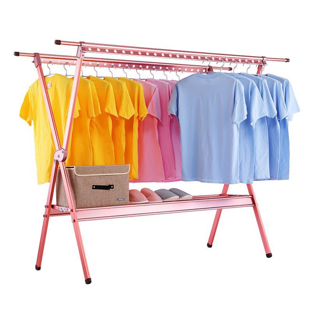 Drying Rack Foldable Portable, Clothes Drying Rack Stainless Steel, Laundry Racks Saves Space Adjustable Height Large Capacity for Large Laundry Loads ( 230cm/50in)
