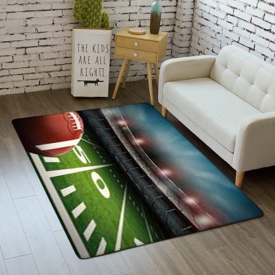3D Football Field Carpet Bedroom Sport Area Rug for Living Room Football Washable Floor Mat 5'3"x6'7"