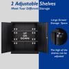 AFAIF Metal Storage Cabinet, 2 Doors Garage Cabinets, Steel Utility Tool Caninet, Short Locking Caninets with Adjustable Shelves, Black Lockable File Cabnet Cupboard for Home/Office/School/Shop view 4