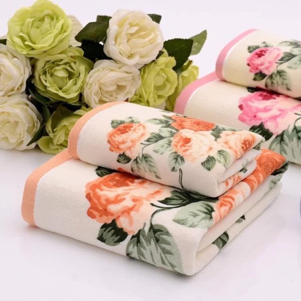 2020 Brand New Women Peony Towel bathroom Men's Towel 76 * 34cm Bath Towel 70 * 140cm High Quality Beach Towel Orange Towel 76x34cm