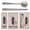 Balwoo [2 Sets] [Made in Korea] Orchid Design Korean Style Sticky Rice Spoon Chopsticks Set 304 Stainless Steel Soup Spoon Ramen Chopsticks Flatware (2 Sets) view 1