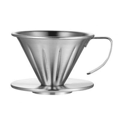 DEPILA tea strainers for loose tea Reusable Coffee FilterStainless Steel Cone Coffee Filter Tea Strainer Baskets Mesh Strainer Coffee Dripper with Stand Holder Filtering
