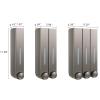 3 Chamber Shampoo and Conditioner Dispenser for Shower Wall - No Drill Body Wash Soap Dispenser Set for Hotel Bathroom - Gray view 3