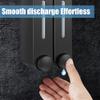 3 Chamber Shampoo and Conditioner Dispenser for Shower Wall - No Drill Body Wash Soap Dispenser Set for Hotel Bathroom - Gray view 4